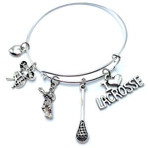 Lacrosse Bracelet Charm Bangle May Be Personalized
